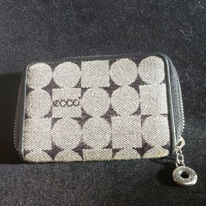 Ecco Monogram Black and Cream Wallet